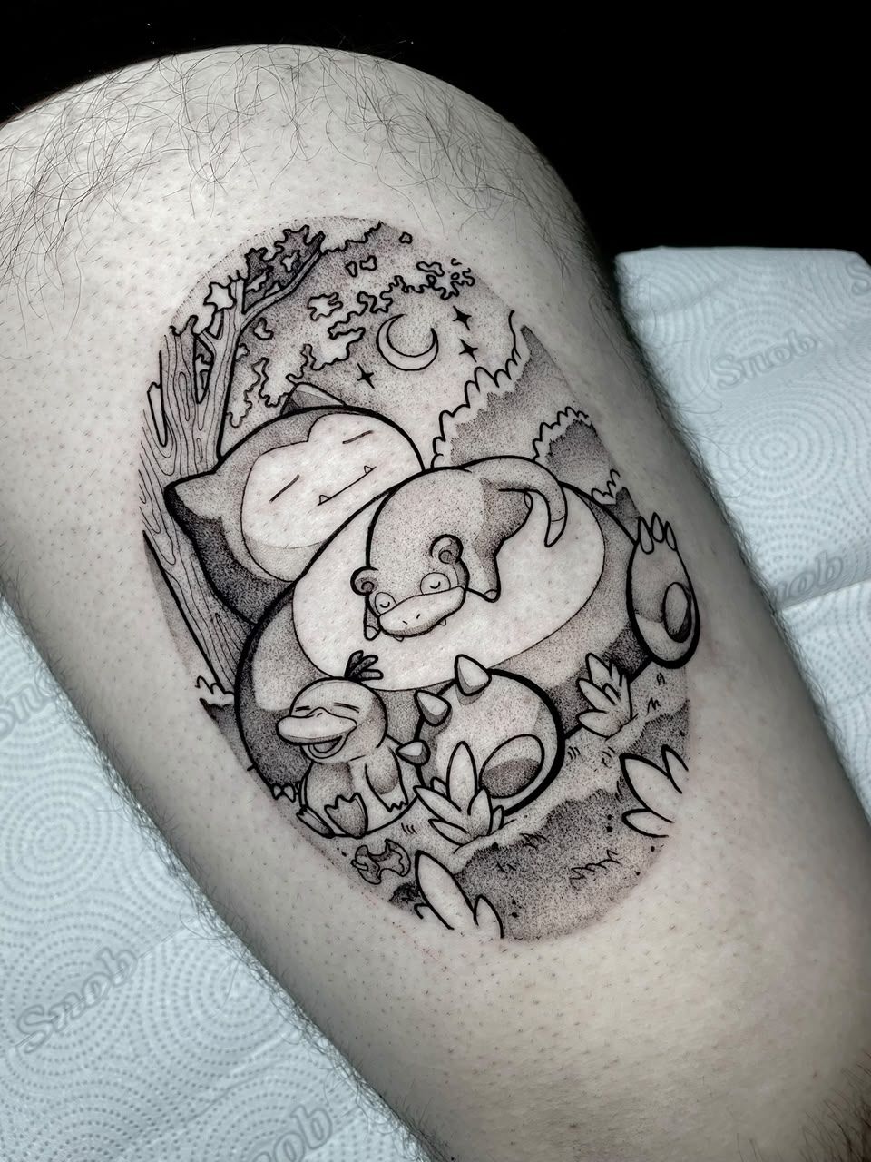 Snorlax dormindo com Psyduck